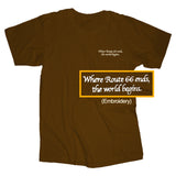 Route 66 Embroidered T-shirt (Brown)